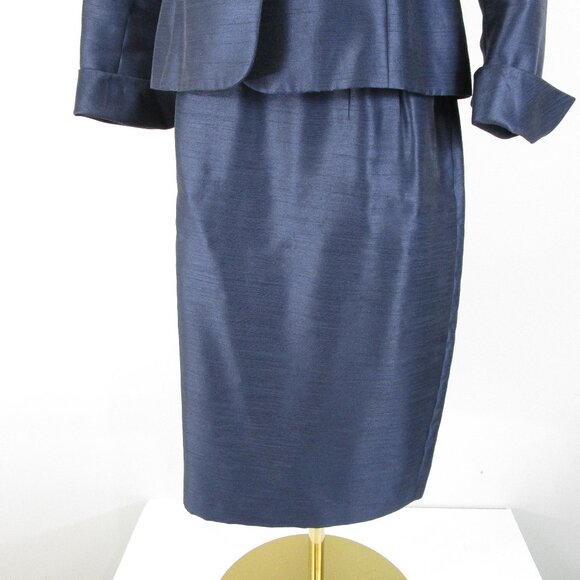 Le Suit Womens Petite Navy Blue Skirt Suit Size 10P Formal Business Career - Picture 3 of 9